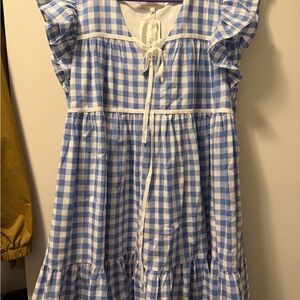 Charming Blue and White Gingham Dress